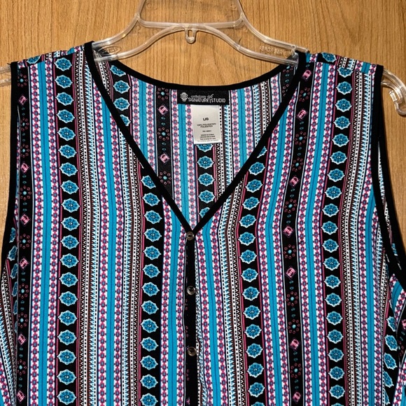 Signature studio Multicolor Sleeveless Top size large new - Picture 4 of 5
